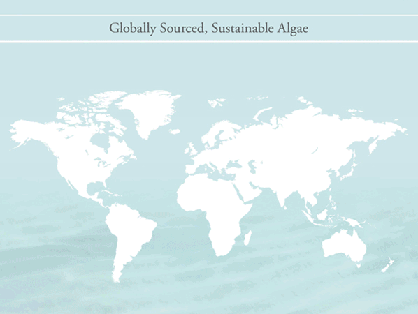 Globally sourced, sustainable algae map